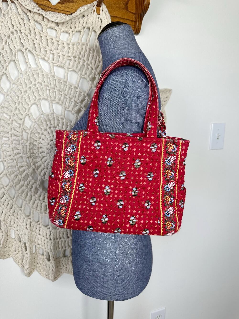 Vera Bradley 2000 Y2K Provincial Red Mini Top Handle Bag